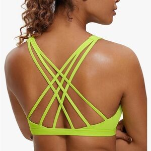 Lululemon Women's Neon Green Strappy Back Sports Bra